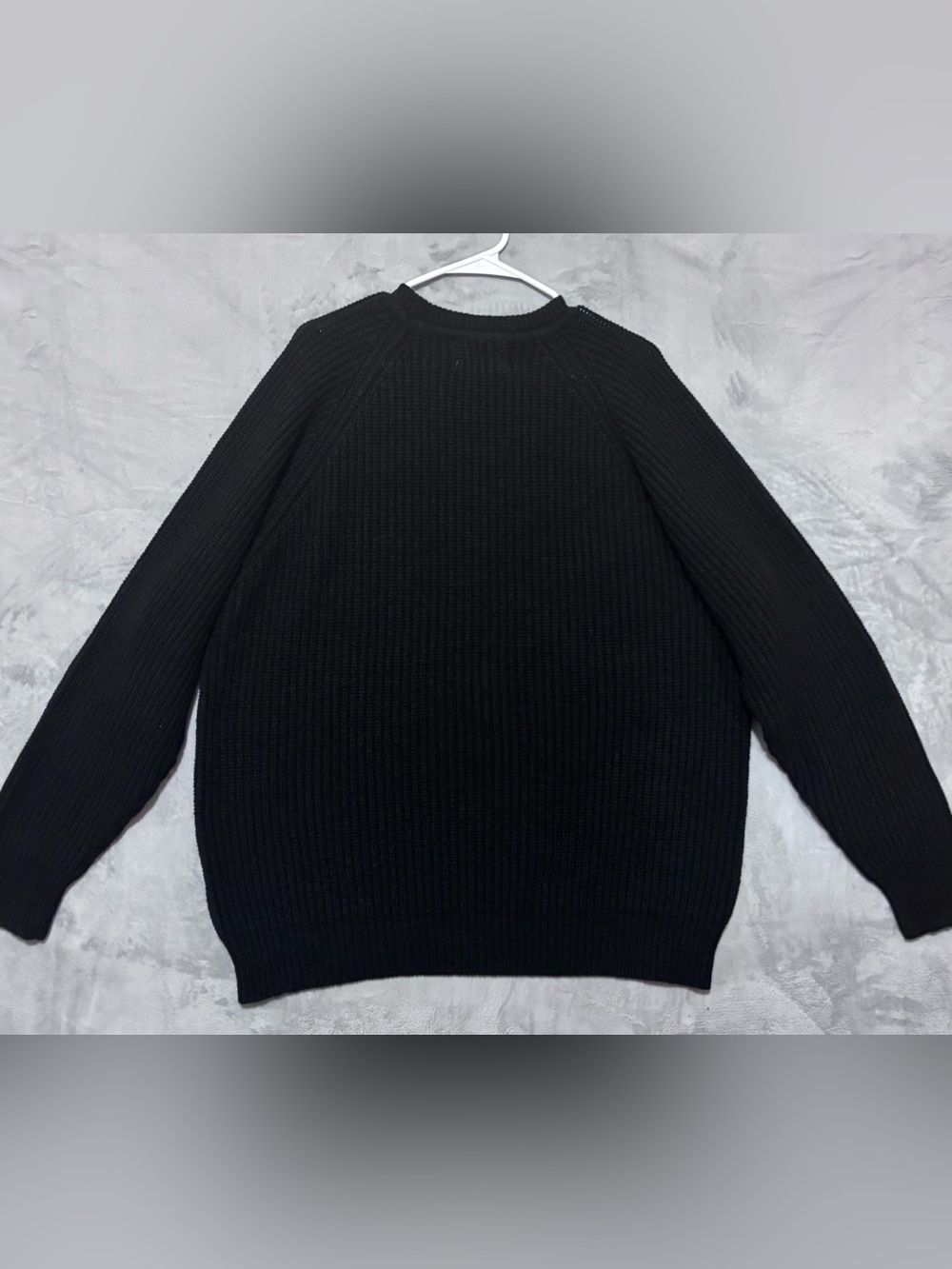 VTG 90s Iron Wood Trading Co Chunky Knit Crewneck Sweater Black Mens L Oversized
